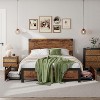 Homhougo Full Size Bed Frame with Storage, 4 Drawers and Heavy Duty Strong Metal Support Bed Frame with Wooden Headboard and Footboard, Brown - 3 of 4