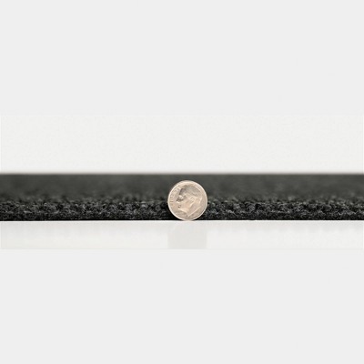 18" Black Polyester Self-Stick Carpet Tiles, 16-Pack
