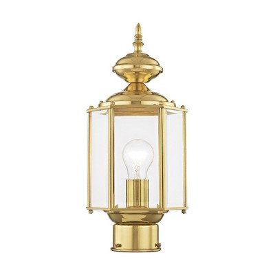 Livex Lighting Outdoor Basics 1 - Light Lantern in  Polished Brass