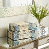 Olivia & May Set of 2 Mother of Pearl Box with Hinged Lid Blue - Coastal Style Keepsake Storage - 2 of 4