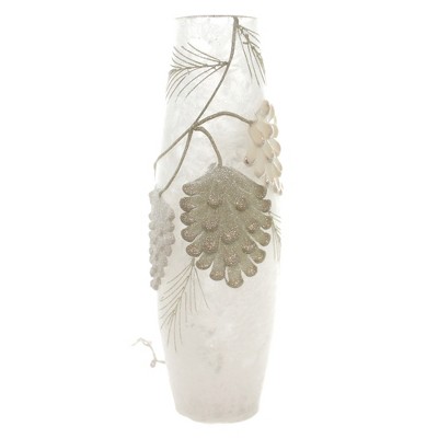 Stony Creek 16.0 Inch Stunning Pinecone Giant Vase Winter Glow Glitter Novelty Sculpture Lights