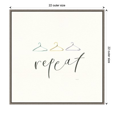 Wash Dry Fold Repeat Typography Canvas Wall Art 22 x 22-in