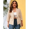 Coolmee Women Plus Size Blazers Business Casual Long Sleeve Open Front Work Office Suit Jackets Trendy Clothes with Pockets - 2 of 4