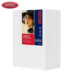 HANSILK 4 Pack 6x8inch,  Art Primed Canvases for Painting, Cotton Small Professional Stretched Canvas for Kids and Art Supplies - 1 of 4