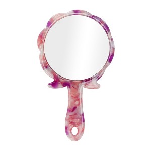 Unique Bargains Rose Shape Handheld Makeup Mirror 1 Pc - 1 of 3