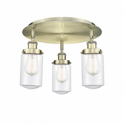 Dover - 3 Light Flush Mount In Art Deco Style-10 Inches Tall and 16.25 Inches Wide