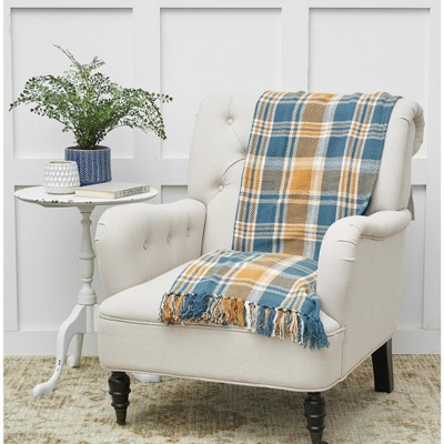 C&F Home Blue Gold Plaid 50" x 60" Throw Blanket