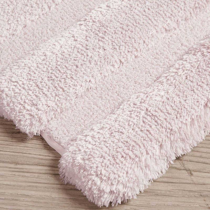 Tufted Pearl Channel Fade and Stain Resistant Solid Bath Rug, 6 of 10