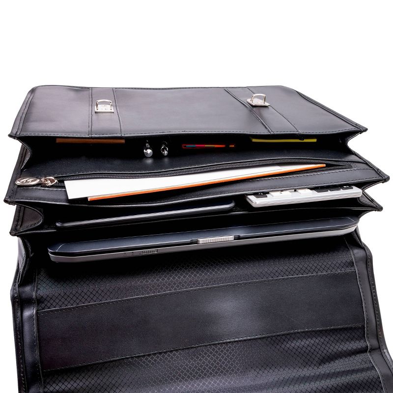 McKlein Flournoy 1  Leather Double Compartment Laptop Briefcase - Black, 4 of 5