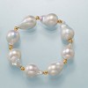 Ross-Simons 13-14mm Cultured Baroque Pearl Stretch Bracelet With 14kt Yellow Gold - 3 of 4