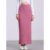 Allegra K Women's Knit Side Slit Hight Waist Midi Bodycon Skirt - 4 of 4