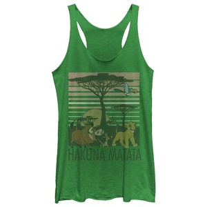 Women's Lion King Hakuna Matata Tree Scene Racerback Tank Top - 1 of 3