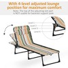Dracelo Folding Deck Chair Pool Chair, Outdoor Lounge Chair with 4-Position Reclining Backrest, Pillow, Breathable Mesh and Stretch Seat - 4 of 4