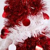 Nearly Natural 4' Pre-Lit Pop up Red and White Tinsel Christmas Tree with 50 Multicolored LED Lights - 3 of 4
