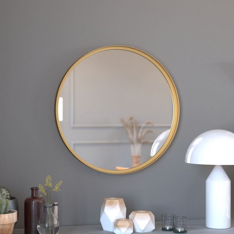 Merrick Lane Monaco Accent Wall Mirror with Metal Frame for Bathroom, Vanity, Entryway, Dining Room, & Living Room, 3 of 14