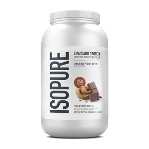 Isopure Low Carb Whey Isolate, Lactose & Gluten Free, Chocolate Peanut Butter, 25g Protein/Serving, 3 lbs, 40 Servings. Packaging may vary. - 1 of 4