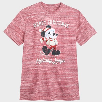 Adult Disney Mickey Mouse Holidays Together Short Sleeve T-Shirt - Red - Disney Store