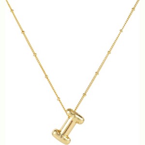 Personalized Balloon Letter Necklace 14K Gold Plated Alphabet Jewelry - 1 of 4