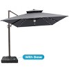 Crestlive Products 13FT Patio Cantilever Umbrella with Light Base Set Double Top High-strength Aluminum 360°Rotation 5 Heights Adjustable - 2 of 4