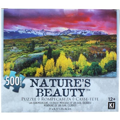 CroJack Capital Inc. Yellow Fields With Red Skys 500 Piece Natures Beauty Jigsaw Puzzle
