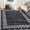 Washable Modern Bordered Grid Rug Non Slip Low Pile Rug Soft Contemporary Throw Floor Cover Foldable Indoor Carpet for Living Room Bedroom - 3 of 4