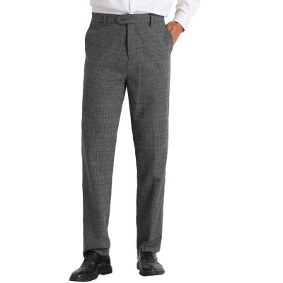 Lars Amadeus Men's Slim Fit Tartan Checked Dress Pants