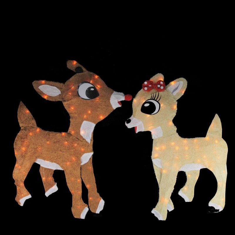 Northlight Lighted Rudolph and Clarice Outdoor Christmas Decorations - 32", 2 of 3