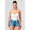 Slickblue Luxe Ruffled Sweetheart Lace Bustier Top – Romantic Black/White, Drawstring Detail, S/M/L, Effortless Style - 2 of 4
