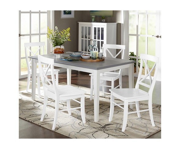 Helena Dining Set White/Gray 5 Piece - TMS