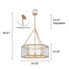 LLHZSY Black/Gold Glass Drum Chandeliers for Dining Room Living Room Entryway - W24" - 3 of 4