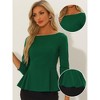 Allegra K Women's Solid Round Neck Pearl Decor 3/4 Sleeves Elegant Blouses - image 2 of 4