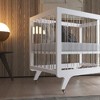 MelO Caress V-leg Foldable Crib, Modern Acrylic Frame with 3 Height Levels, Easy Fold & Smooth Rolling Wheels – Pure White - 3 of 3