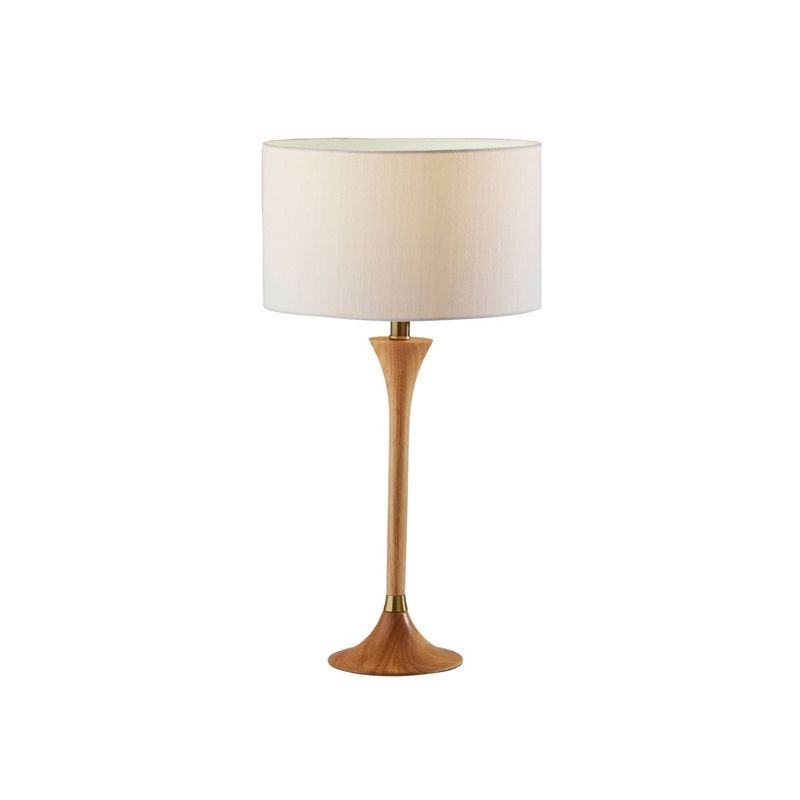 Rebecca Table Lamp Natural Rubberwood with Antique Brass Accent - Adesso, 1 of 8