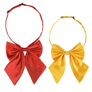 Allegra K Women's Pre-tied Adjustable Neck Strap Solid Color Cute Bowknot Bow Tie 2Pcs - 1 of 4