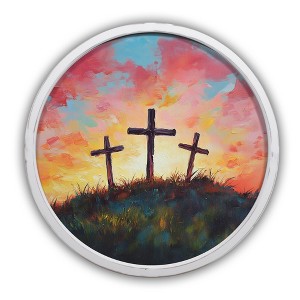 Creative Products Cross Trio Round Framed Print - 1 of 4