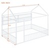 Full-Size Metal Bed Frame in House Style, Complete with Fence and Storage Shelves - 4 of 4