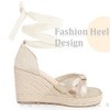 BLISSFUL STEP Women's Lace Up Wedge Heels Open Toe Wedges Sandals - 4 of 4