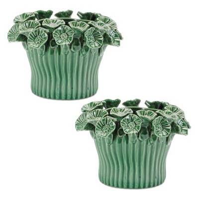 Storeware Bud Vase with Floral Accent (Set of 2)