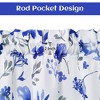 Farmhouse Watercolor Floral Flower Leaf Design Kitchen Curtains for Cafe Bathroom - 2 of 4
