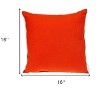 HomeRoots 16" Orange Cotton Throw Pillow With Fringe - 3 of 4