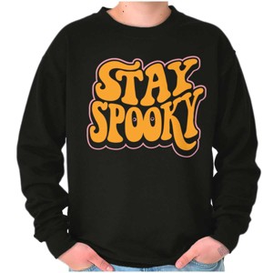 Groovy Halloween Saying Trick Or Treat Sweatshirt for Men or Women Brisco Brands - 1 of 4
