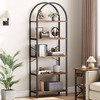 5-Tier Open Bookshelf with Arched Design & Metal Frame -70.8" Tall Freestanding Display Rack Organizer for Living Room, Office, Bedroom - 3 of 4