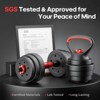 SUGIFT 45LB Adjustable Dumbbell Set 4 in 1, Convert to Barbell Kettlebell Push-Up Stand, Home Gym Weights for Men Women Strength Training - 3 of 4