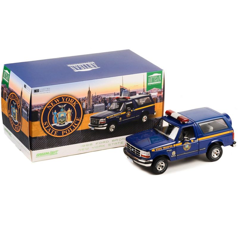 1996 Ford Bronco XLT Dark Blue "New York State Police" "Artisan Collection" 1/18 Diecast Model Car by Greenlight, 3 of 4