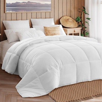 JIONJOY All-Season Hypoallergenic Comforter - Lightweight Polyester Fiber Duvet Insert, Machine Washable & Breathable for Bedroom, White