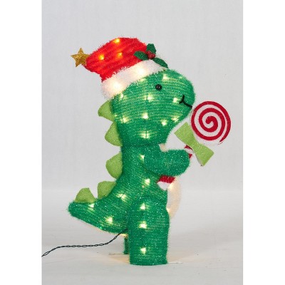 Everstar 26" UL Dinosaur With Peppermint Sculpture , Green