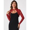 INSPIRE CHIC Women's Tie Neck Lace Long Sleeves Crop Gothic Bolero Shrug - 4 of 4