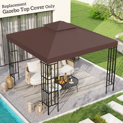 Coffee Polyester 2-Tier Replacement Canopy for 10' x 10' Gazebo
