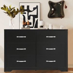 SKONYON 6 Drawer Dresser with Metal handles - 1 of 4