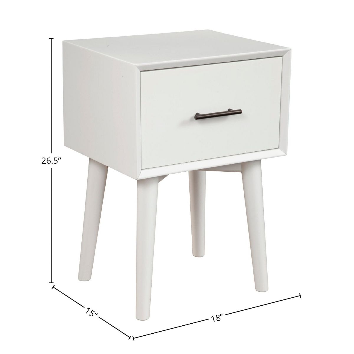Flynn Mid-Century End Table in White | Alpine Furniture - thumbnail 7
